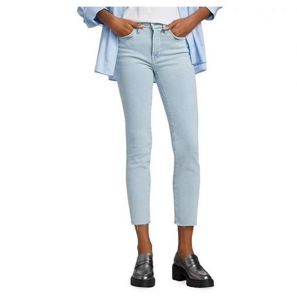 Good American INDIGO145 Women's Good Legs Raw Hem Cigarette Jeans - Picture 2 of 16